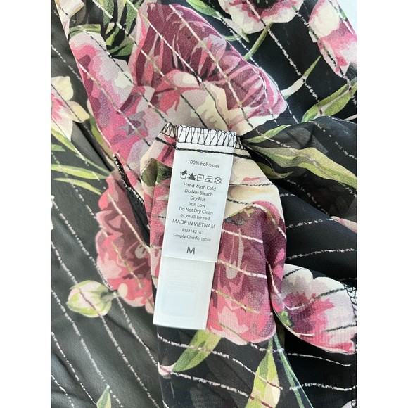 NWT LuLaRoe M Floral Sheer Cover Up Lace Crochet Kimono Midi Open Front Oversize - Picture 9 of 13